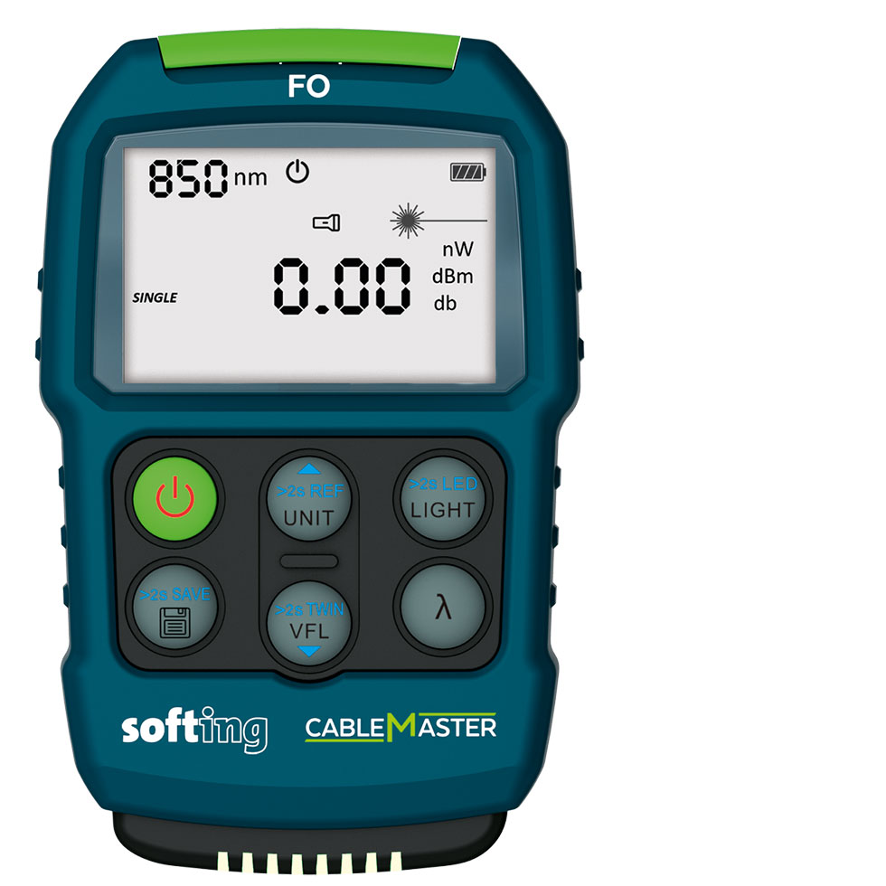 Softing, CableMaster FO, Glasfaser Leistungs-/DäMpfungsermittlung