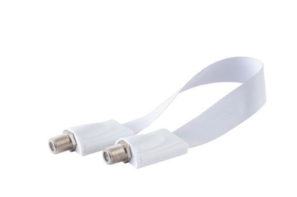 Kabel SAT, F(Bu)->F(Bu),  0,25m, weiss, Fensterduchtführung, extra dünn,