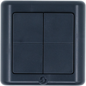 Shelly · Plug & Play · "BLU Wall Switch 4 ZB DK" · Wandtaster · 4-fach · 16 Aktionen · Grau