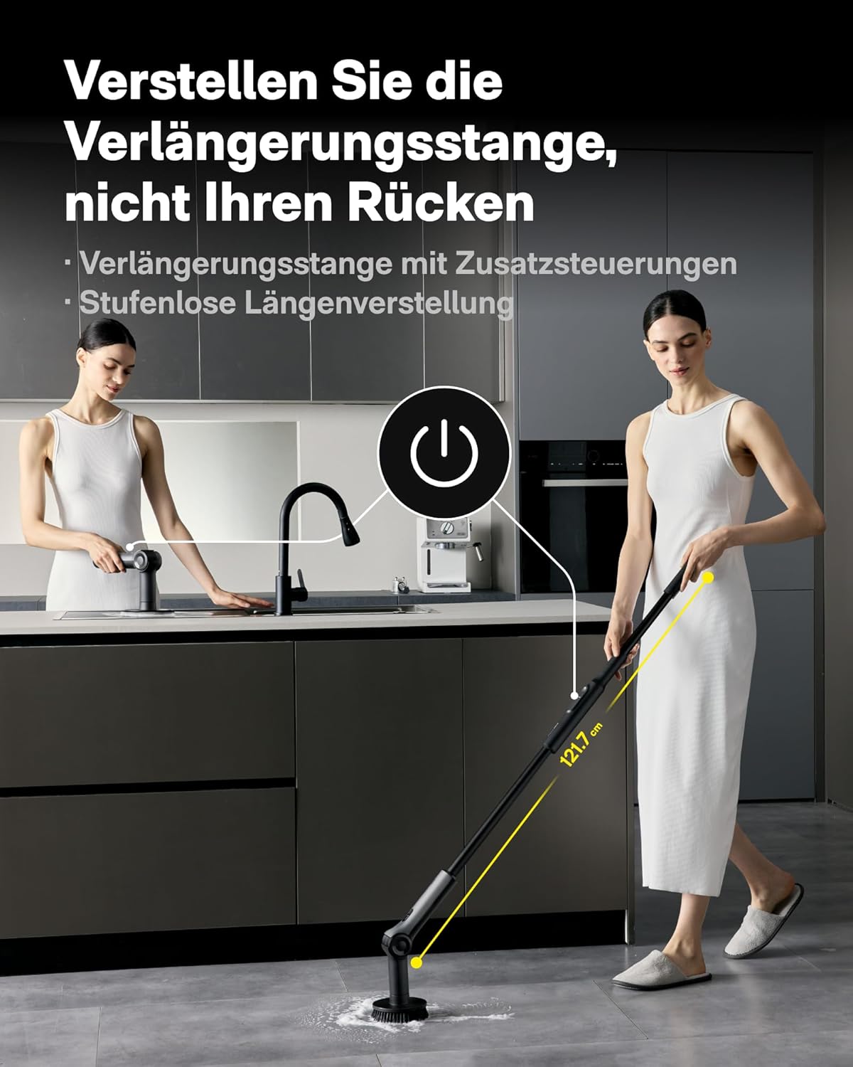 HOTO • Cleaning Tools • Flexi Cordless Spin Scrubber • QWQJA08