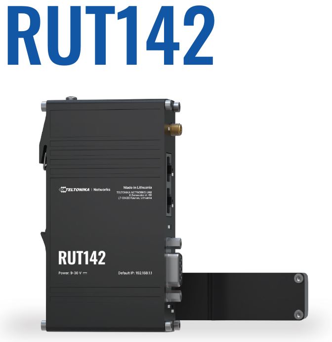 Teltonika Industrial router RUT142 WiFi 4, RS232, 2x RJ45 100Mb/s, IP30