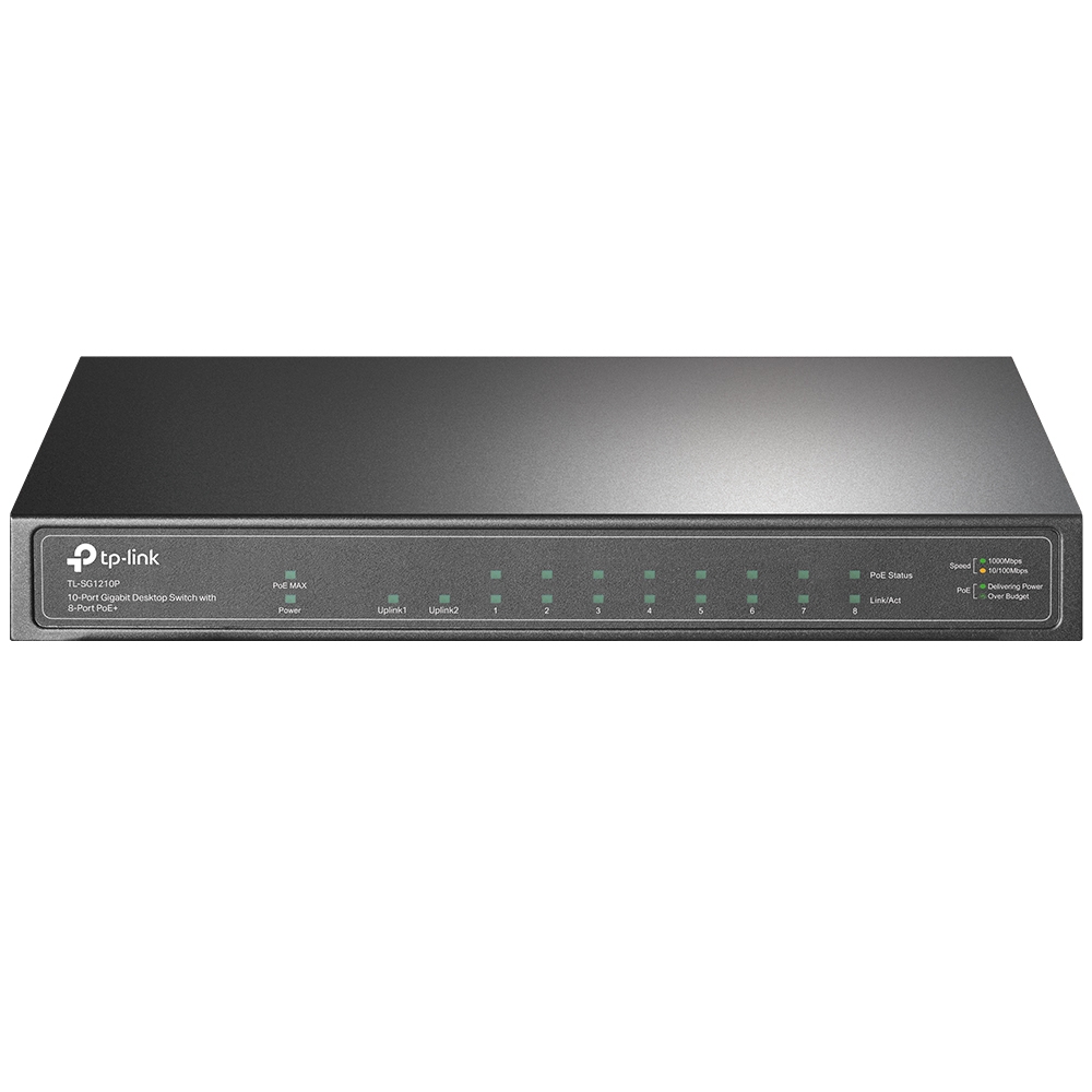 TP-Link - TL-SG1210P - 10-Port Gigabit Switch with 8-Port PoE+ 
 TP-Link - TL-SG1210P - 10-Port Gigabit Switch with 8-Port PoE+