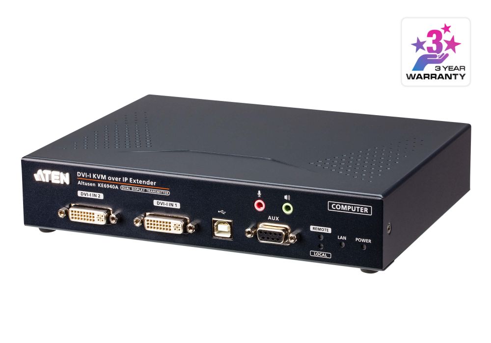 Aten KVM-Extender, over IP, Dual-Display KVM(nur Transmitter), DVI-I Aten KVM-Extender, over IP, Dual-Display KVM(nur Transmitter), DVI-I