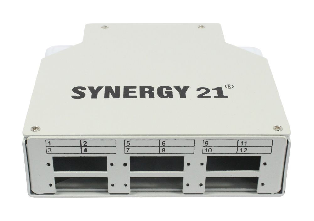 LWL-Patchpanel für Hutschiene(DIN),  6xSC-Duplex/LC-Quad-Buchsen, ohne Kupplungen, Lichtgrau, Synergy 21, LWL-Patchpanel für Hutschiene(DIN),  6xSC-Duplex/LC-Quad-Buchsen, ohne Kupplungen, Lichtgrau, Synergy 21,