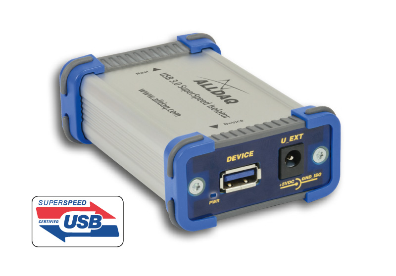 ALLDAQ ADQ-USB 3.0-ISO-with Power Supply Unit (US) / - US Variante -USB 3.0 SuperSpeed-Isolator bis 1kV, inkl. passendem 5V-Steckernetzteil US Variant