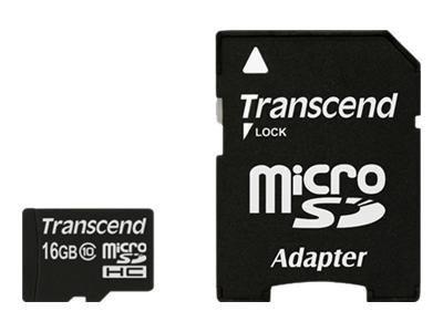 Transcend microSDXC/SDHC Class 10 16GB with Adapter