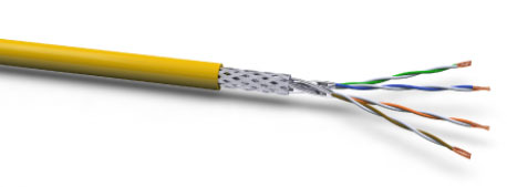 Voka 1500MHz Cable CAT7a Halo S-STP(S/FTP) XLAN 1000m Trommel, Gelb, Dca