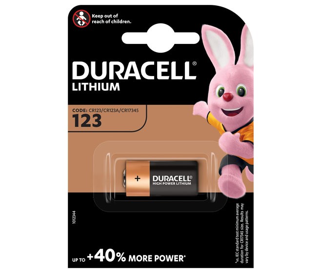 Shelly Batterie CR123A 3V Duracell Ultra Photo 1er Pack