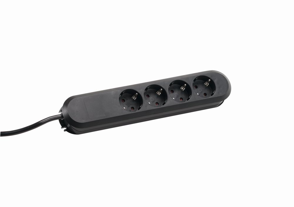 BACHMANN SMART 4xCEE7/3 Black Strom 1,5m CEE7/7