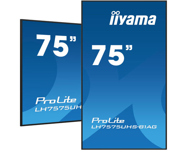 iiyama LH7575UHS-B1AG Signage Display Digital signage flat panel 190.5 cm (75") LCD Wi-Fi 500 cd/m² 4K Ultra HD Black Built-in processor Android 11 24/7