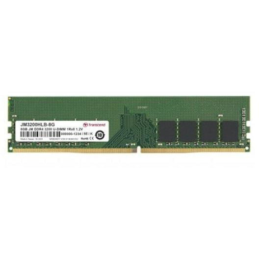 Transcend JetRam JM3200HLG-8G memory module 8 GB 1 x 8 GB DDR4 288-pin DIMM