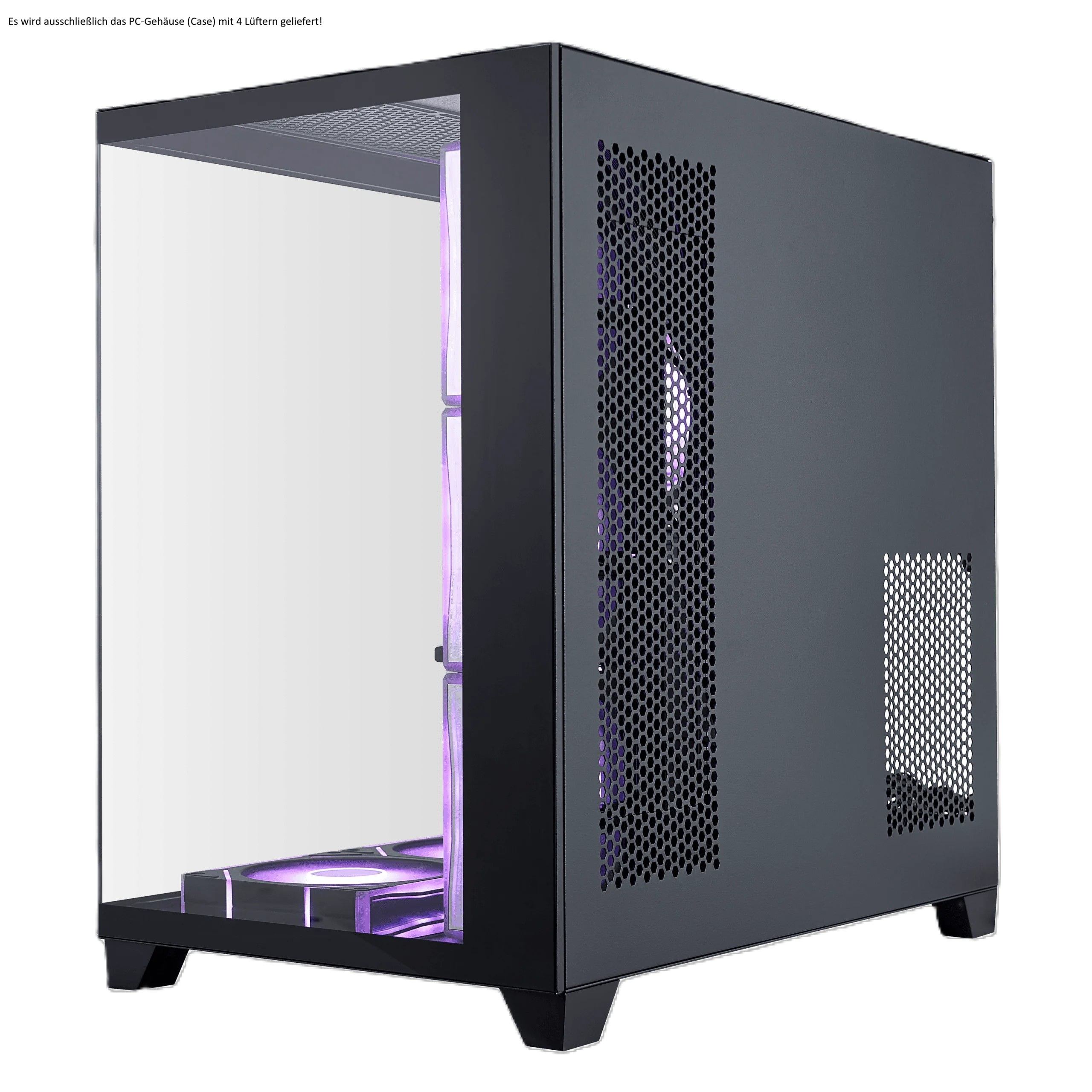 1stPlayer PC Gehäuse MV8-TP Schwarz mit 4 Lüftern