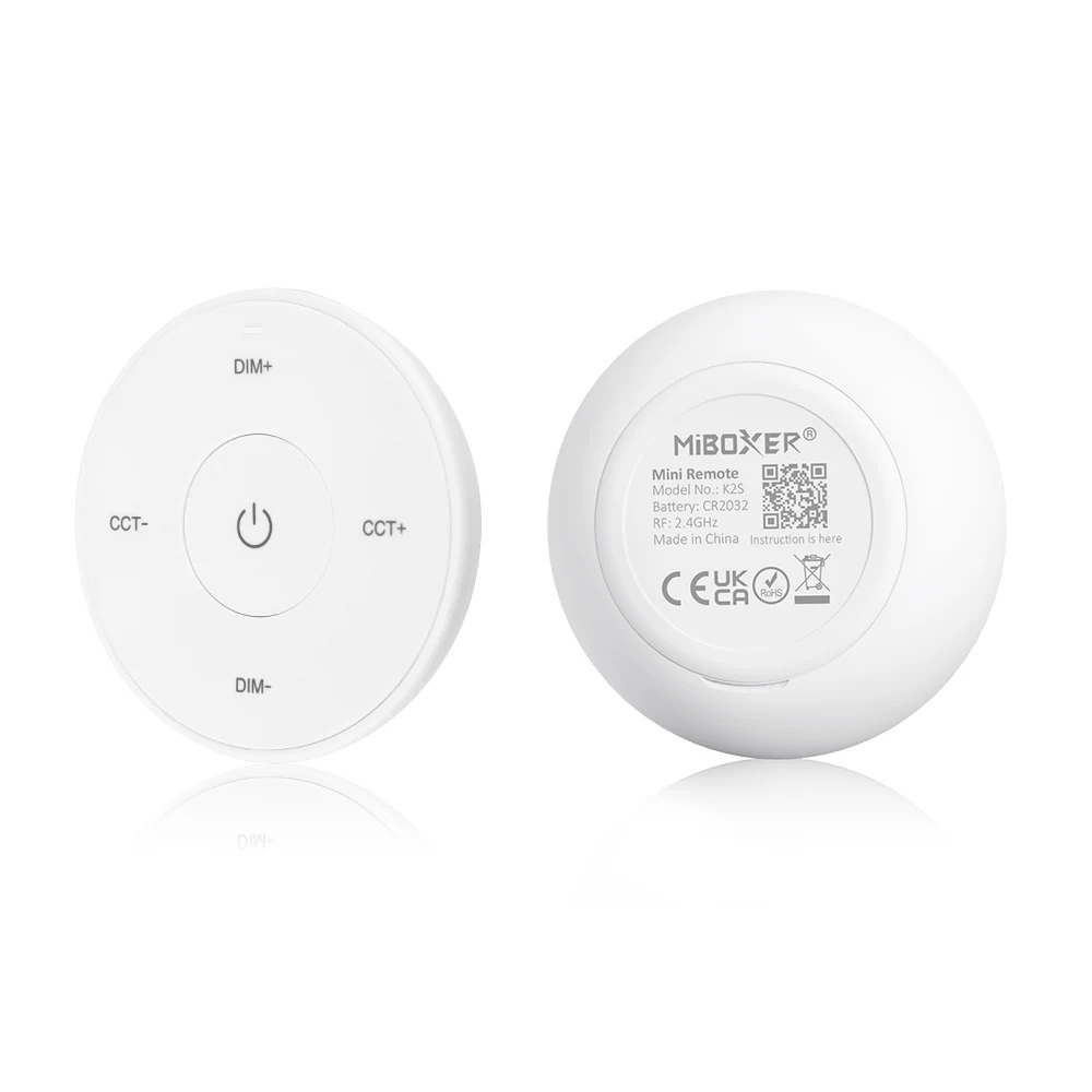 MiBoxer K2S-W LED Fernbedienung Mini Remote 2,4GHz dual white (CCT) + Dimm rund (w)