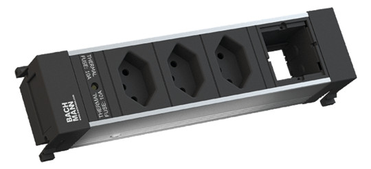 Bachmann Steckdoseneinheit Power Frame 3xCH(Schweiz) 1xCM, Strom GST18