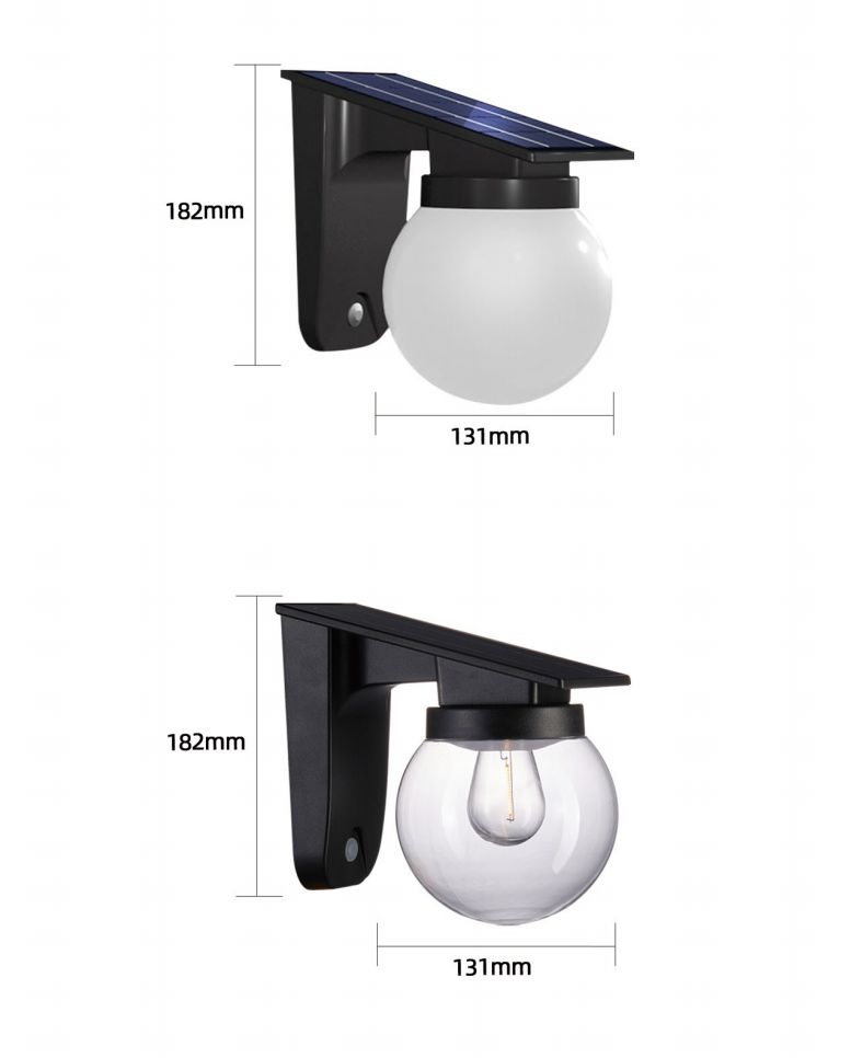 Synergy 21 LED Wand Akku Solar Lampe - Ball milky -