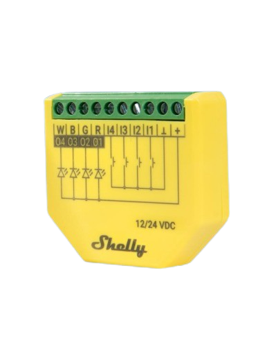 Shelly · Unterputz · "Plus RGBW PM" · LED Lichtcontroller · WLAN · BT Shelly · Unterputz · "Plus RGBW PM" · LED Lichtcontroller · WLAN · BT