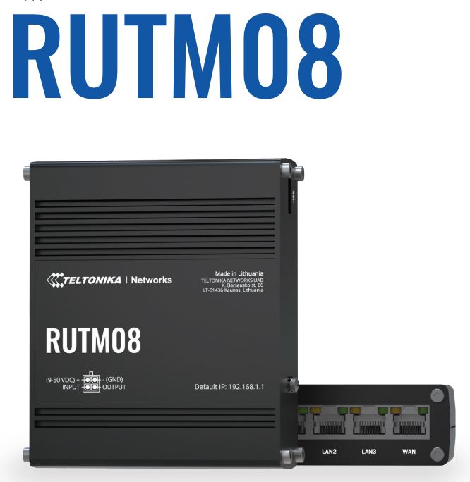 Teltonika RUTM08 wired router Gigabit Ethernet Black
