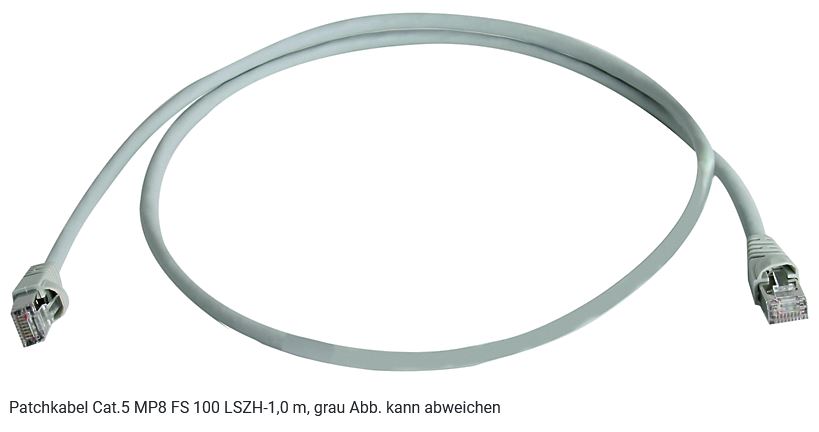 TelegäRtner Patchkabel CAT5, F/UTP Cat.5e 1,0m, Grau, 6KV StoßSpannungsisolationsprüFung
