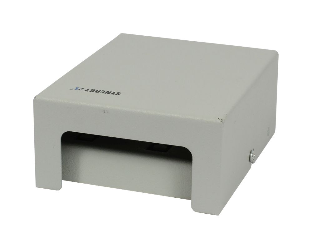Keystone, Modulträger, Patchpanel für  4x TP-Modul, Aufputz, Metall, Lichtgrau, Synergy 21,