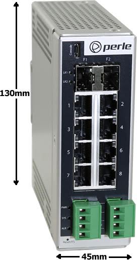 Perle IDS-710HP Managed Gigabit Ethernet (10/100/1000) Power over Ethernet (PoE) Black, Silver
