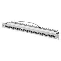 Patch Panel 24xTP, CAT5E, 100Mhz, 19 ", Lichtgrau, TelegäRtner