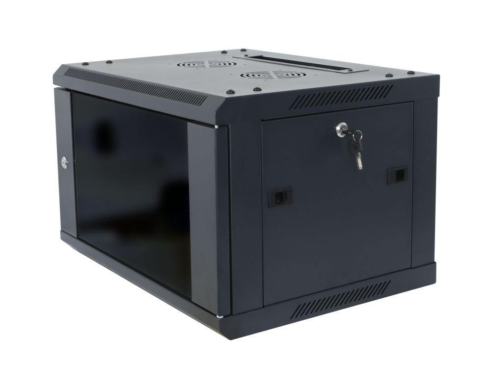 ALLNET 19"Wandgehäuse, 15HE, 1-teilig, T450mm, Schwarz, zerlegt(Flat Pack), SMA-Serie,