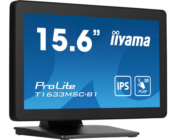 iiyama ProLite T1633MSC-B1 computer monitor 39.6 cm (15.6") 1920 x 1080 pixels Full HD LCD Touchscreen Black