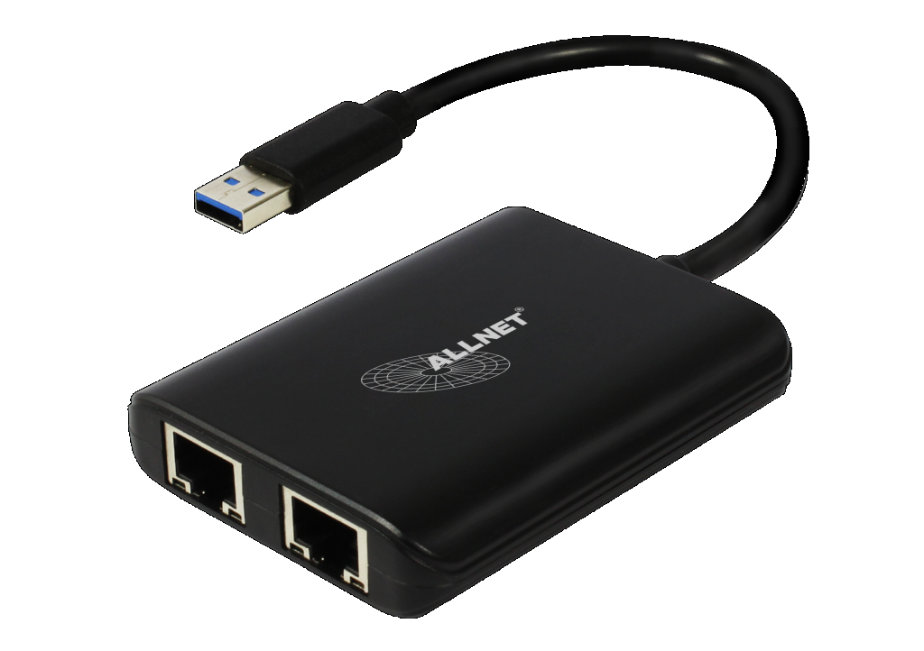 ALLNET USB 3.0 Typ-A Netzwerk Adapter 2x + 1x USB 3.0 Hub ALL-NC-2G-102-USB-A  "ALLTRAVEL*