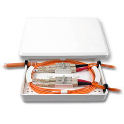 LWL-Wandverteiler Mini-Speissverteiler, für  4xSC-Simplex-Kupplung und 5 Fasern LWL-Wandverteiler Mini-Speissverteiler, für  4xSC-Simplex-Kupplung und 5 Fasern