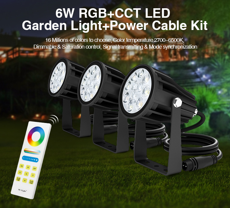 LED Garden Lamp 6W RGB-WW Set With 3 Pieces IP65 Milight/Miboxer