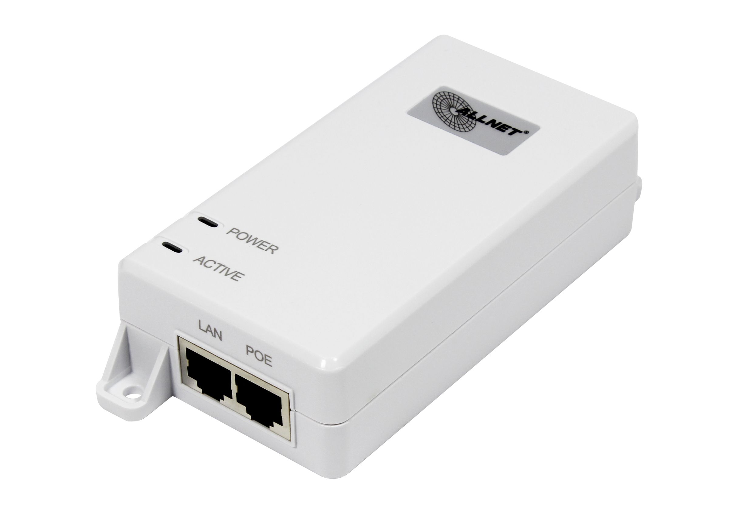 ALLNET PoE Injektor Gigabit PoE & PoE+ (15,4W/30W) / Kunststoffgehäuse / "ALL0488v6"