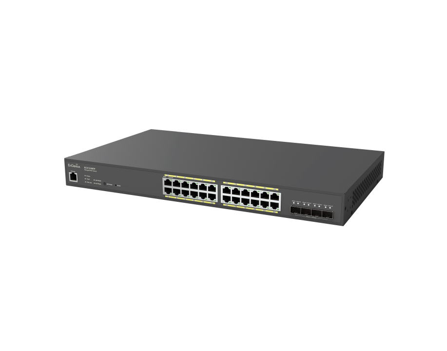 EnGenius Cloud Managed Switch 24-port GbE PoE.af/at(+) 410W 4x10Gb SFP+ L2+ 19i