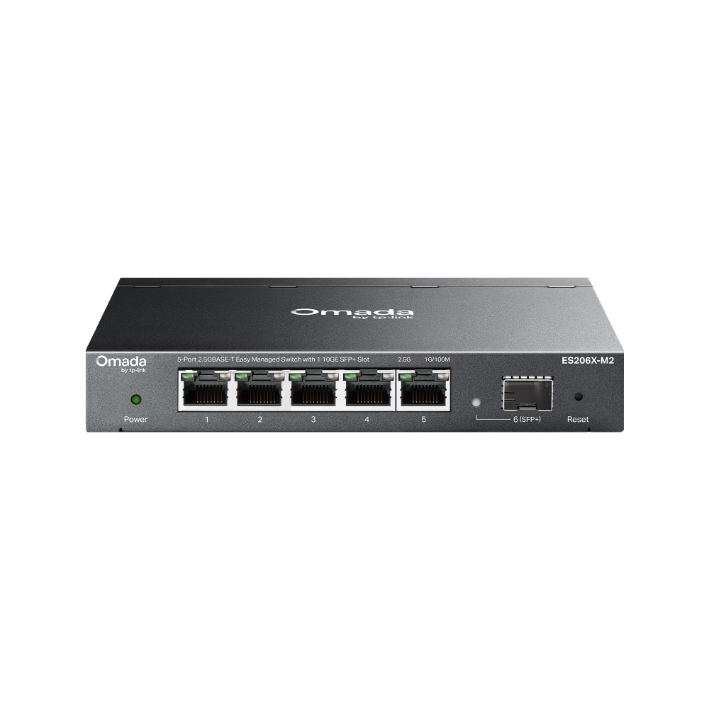 TP-Link Switch Easy Managed 6 Port • 5x 2.5 GbE • 1x SFP • LüFterlos, Omada • ES206X-M2