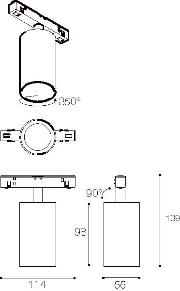 LED Stromschienenstrahler VLF weiß – 3-Phasen | Synergy 21