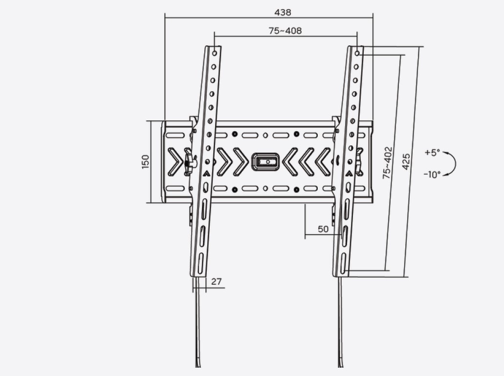 Edbak VISARIO - Basic Tilting Mount for 43" - 75"screens, max load 45kg