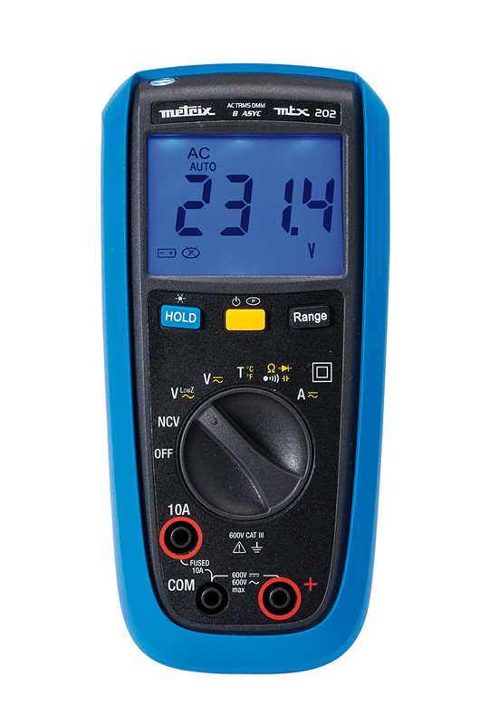 Metrix MTX 202 / Digitalmultimeter, 4.000 Digits, TRMS, NCV, Temp./Kap., IP54