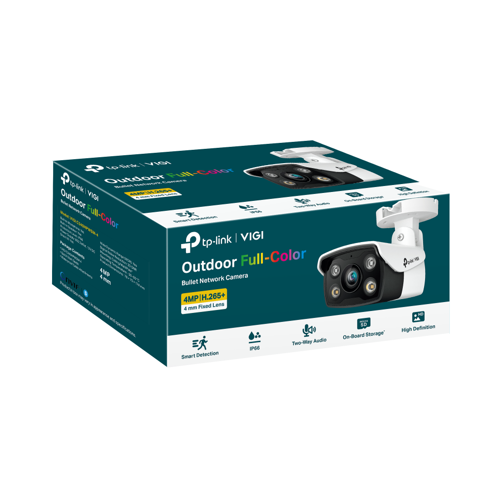 TP-Link - 4MP Outdoor Full-Color Bullet Network Camera - VIGI C340(4mm)