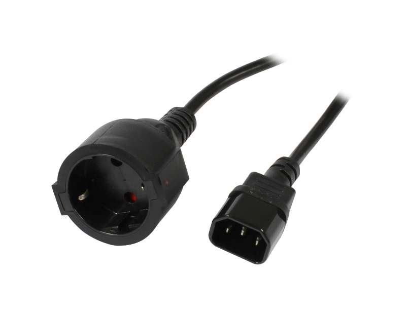 Netzkabel 230V Kaltgeräte C14(Stecker)->Schutzkontakt CEE7(Buchse), 1,8m, Synergy 21, Netzkabel 230V Kaltgeräte C14(Stecker)->Schutzkontakt CEE7(Buchse), 1,8m, Synergy 21,