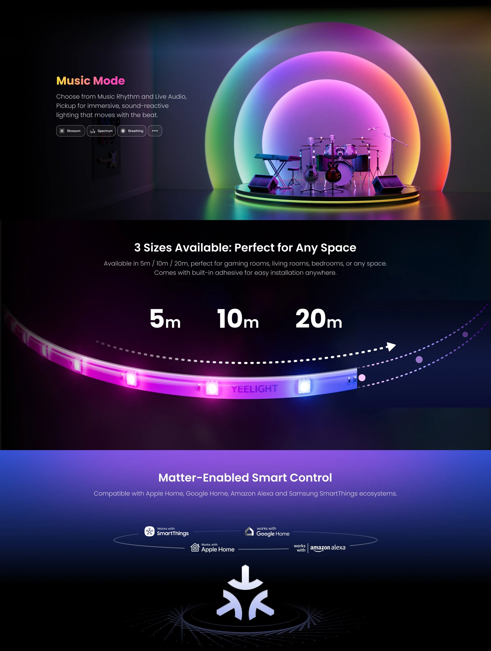 Yeelight Smart LED Strip Lights D1 (EU 20M) Matter