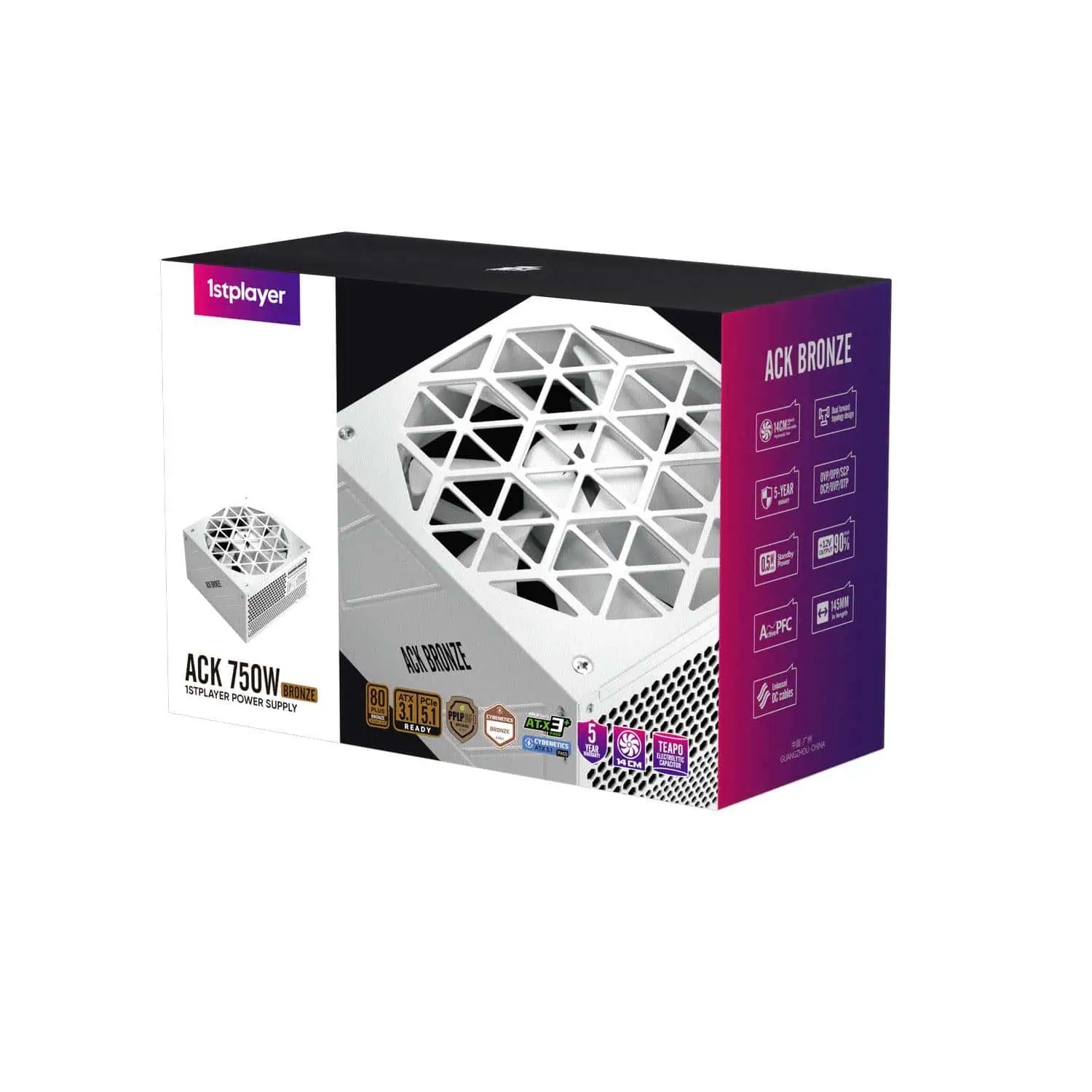 1stPlayer Netzteil ACK 80 Plus Bronze 850W Weiß