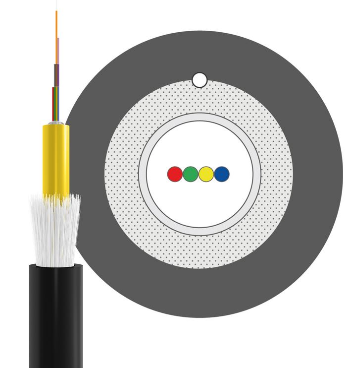 LWL-Kabel  4G, außen, 50/125u, OM4, Schwarz, Außendurchmesser ca. 5,8mm,