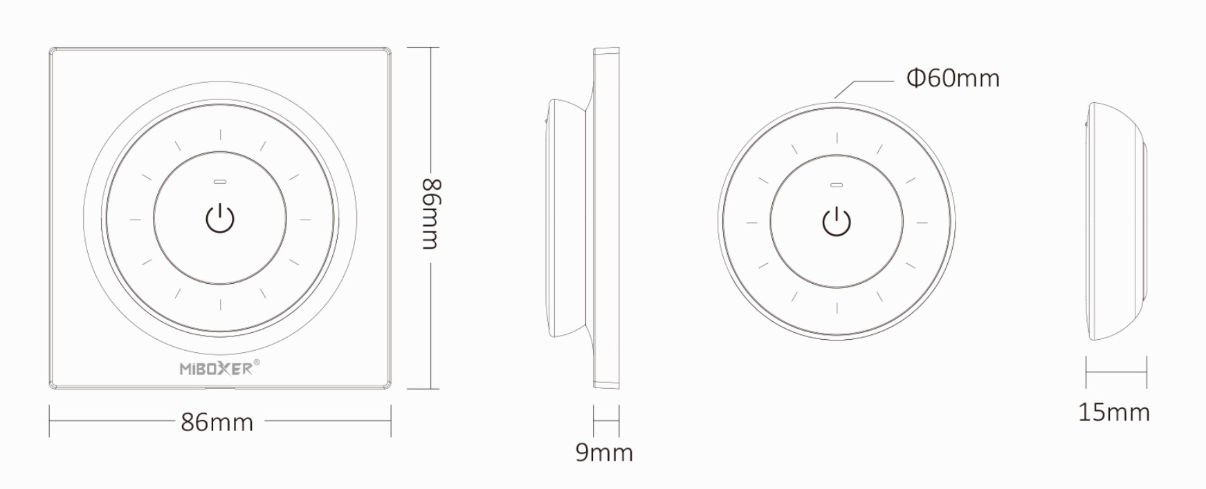 MiBoxer K3-W LED Fernbedienung Rotating Wheel Remote 2,4GHz (w) dual white (CCT)