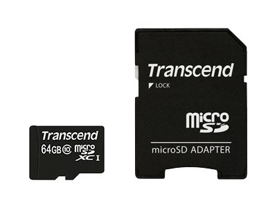 Transcend microSDXC/SDHC Class 10 64GB with Adapter