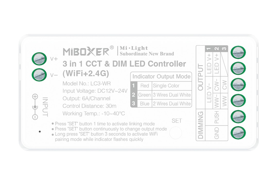 MiBoxer LC3-WR CCT & Dimm LED Controller mit WiFi + 2,4GHz