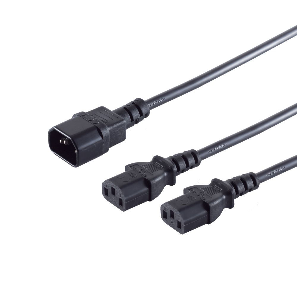 S/CONN maximum connectivity 60019 power cable Black 2 m IEC C14 2 x C13 coupler