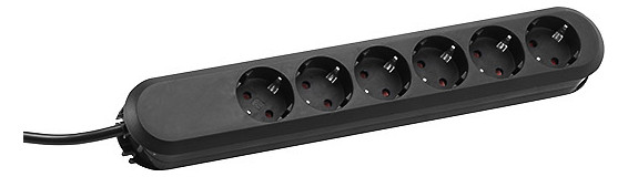 BACHMANN SMART Steckdosenleiste 6x Safety Contact Black 5m