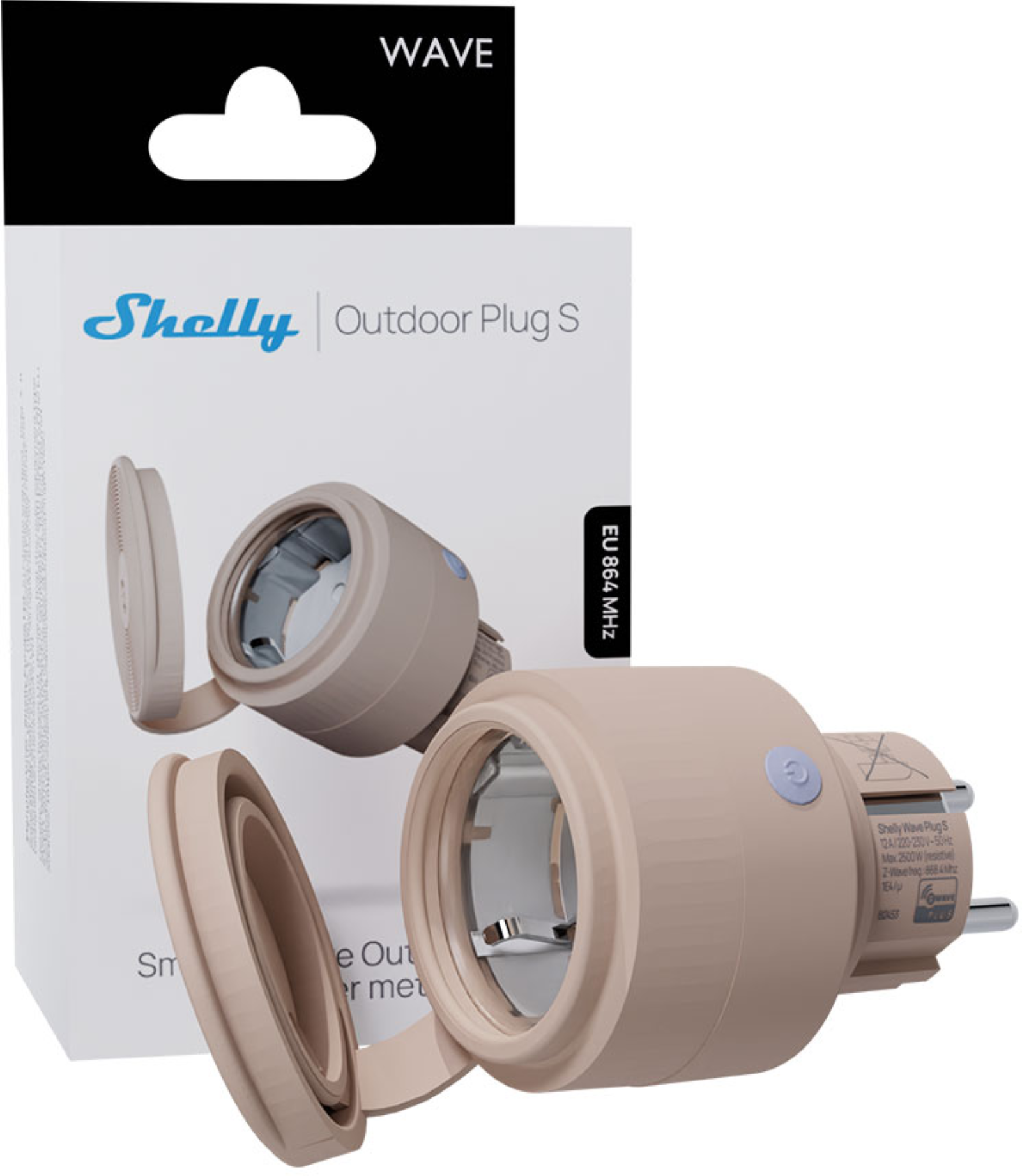Shelly · Unterputz · "Wave Outdoor Plug S LR" · Z-Wave