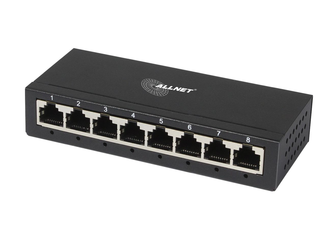 ALLNET Switch unmanaged Layer2 8 Port • 8x 1GbE • Lüfterlos • ALL-SG8008 ALLNET Switch unmanaged Layer2 8 Port • 8x 1GbE • Lüfterlos • ALL-SG8008