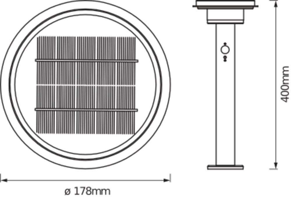 LEDVANCE ENDURA® STYLE SOLAR DOUBLE CIRCLE 40cm Post Sensor Double Circle 6W Black