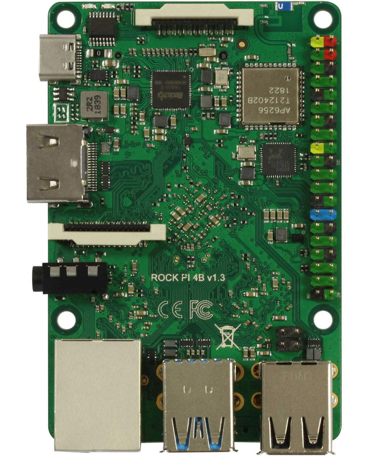 Rock Pi 4 Model B 4GB (mit Dualband 2,4/5GHz WLAN/Bluetooth 5.0) mit UFL Anschluss Rock Pi 4 Model B 4GB (mit Dualband 2,4/5GHz WLAN/Bluetooth 5.0) mit UFL Anschluss